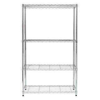 Honey-Can-Do Chrome 4-Tier Steel Wire Shelving Unit (14 in. D x 36 in. W x 59 in. H) SHF-01456