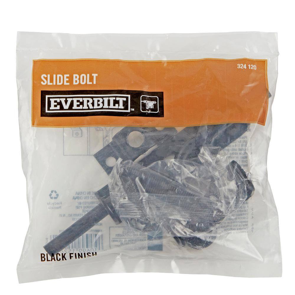 Everbilt Black Slide Bolt 15261