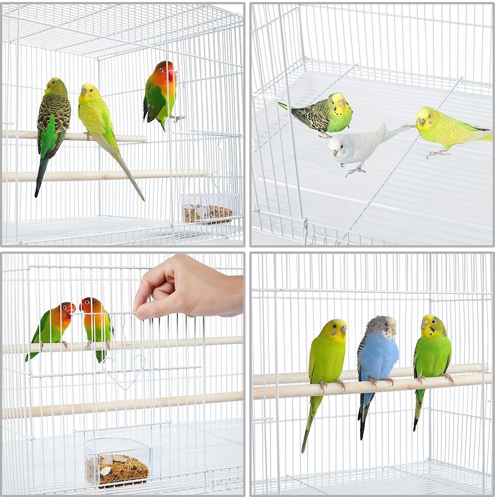 Yaheetech Rolling Stand Extra Space Wood Perches Bird Cage