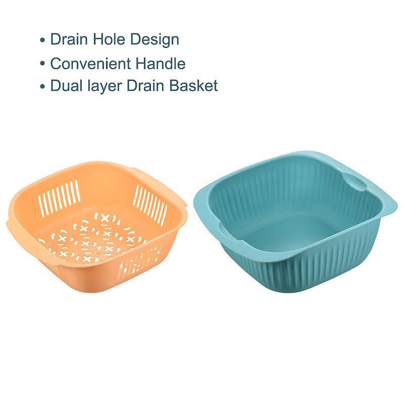 Kitchen Colander Fruit Vegetable Drain Basket 4PCS