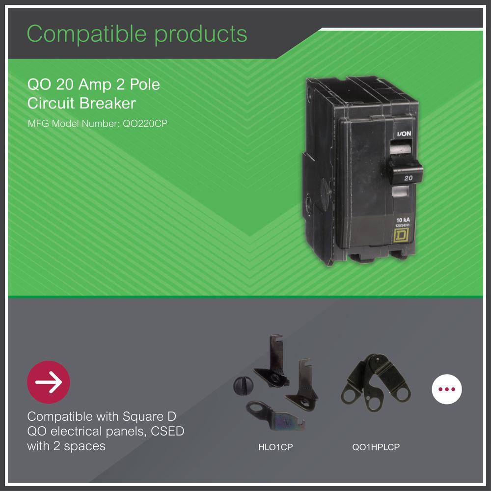 Square D QO 20 Amp 2-Pole Circuit Breaker(QO220CP) QO220CP