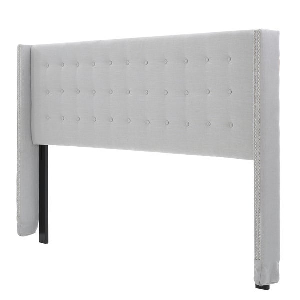 Kendrah Adjustable King/ California King Wing Back Studded Fabric Headboard by Christopher Knight Home - - 14047272