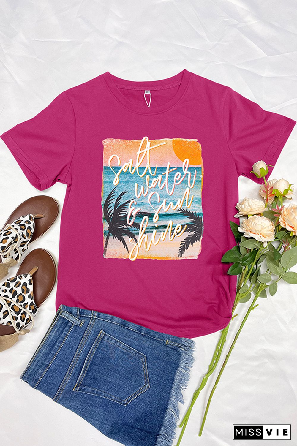 Salt Water & Sunshine Retro Graphic Tee Wholesale