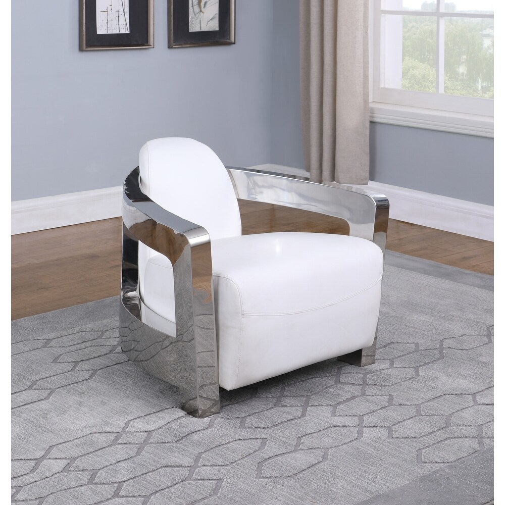 Somette Contemporary Accent Chair  White   Accent Chair