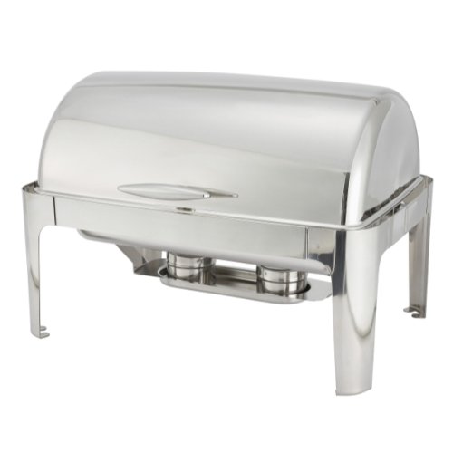 Madison Chafer 601 - 8 qt Full Size Stainless Steel Roll Top Cover Winco， SET OF 6