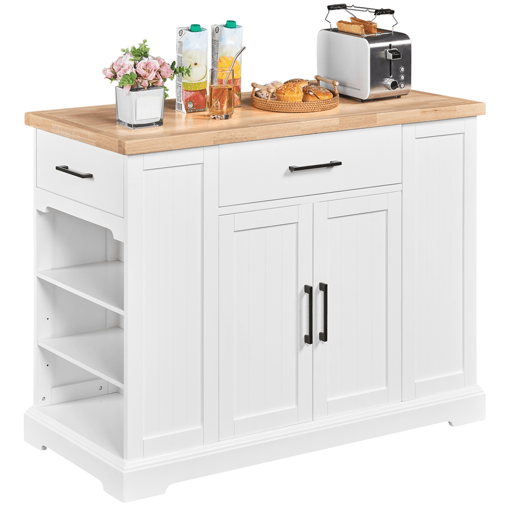 Yaheetech 36'' H Wooden Kitchen Island with Drawer for Kitchen， White