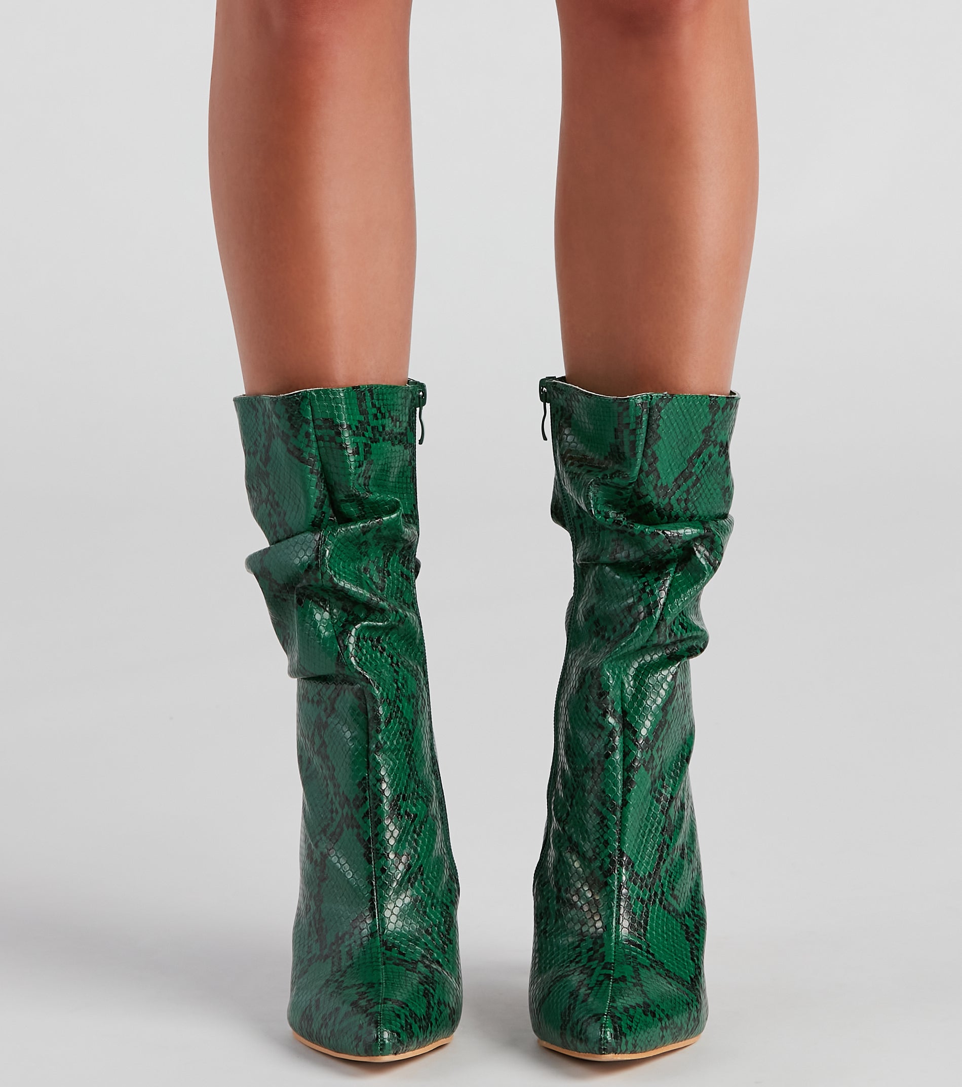 Killer Looks Faux Leather Snake Booties