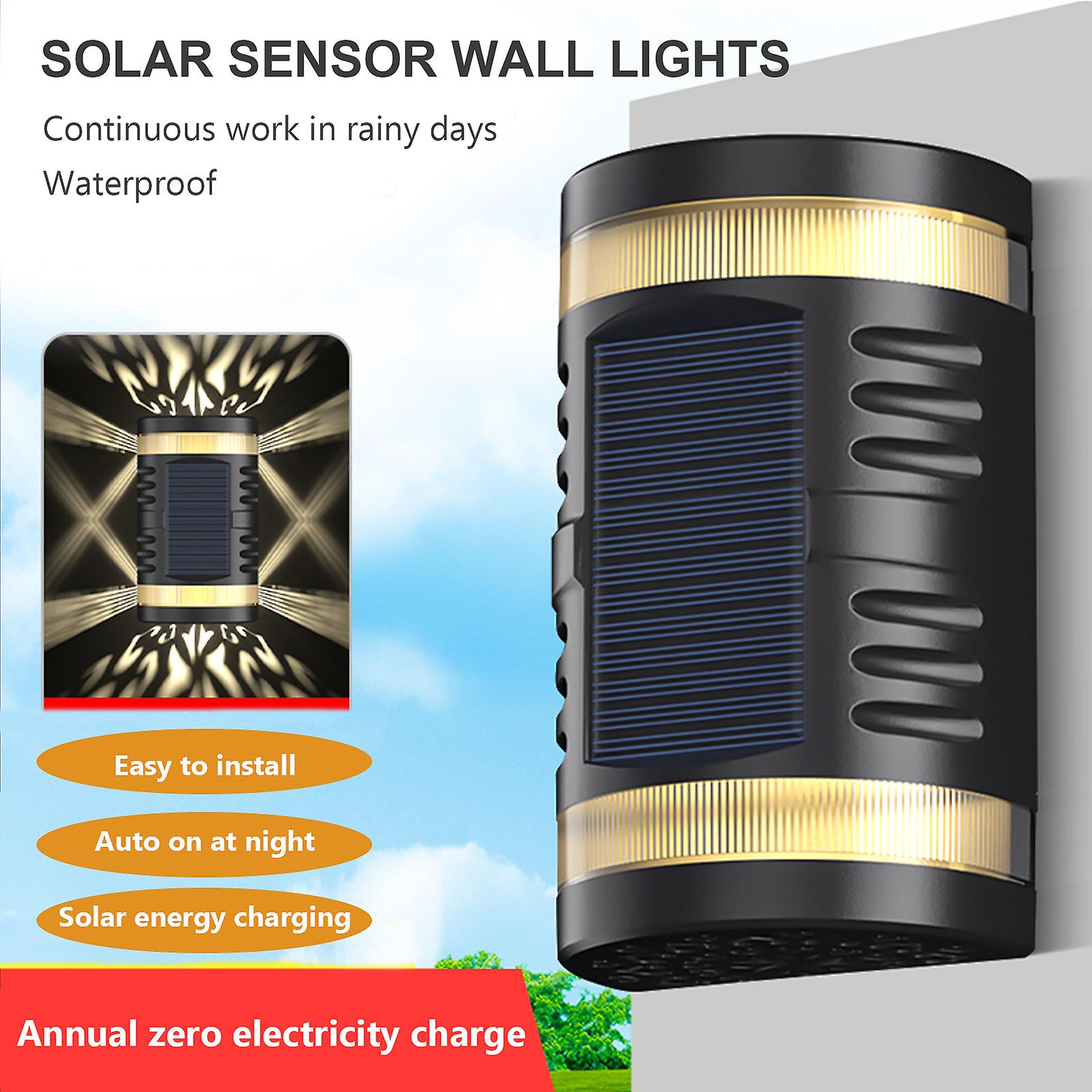 Solar Wall Lights Outdoor Decorative Lights Illuminating Wall Lights Atmosphere Lights Auto On At Night Solar Charging At Daytime Large Lighting Area