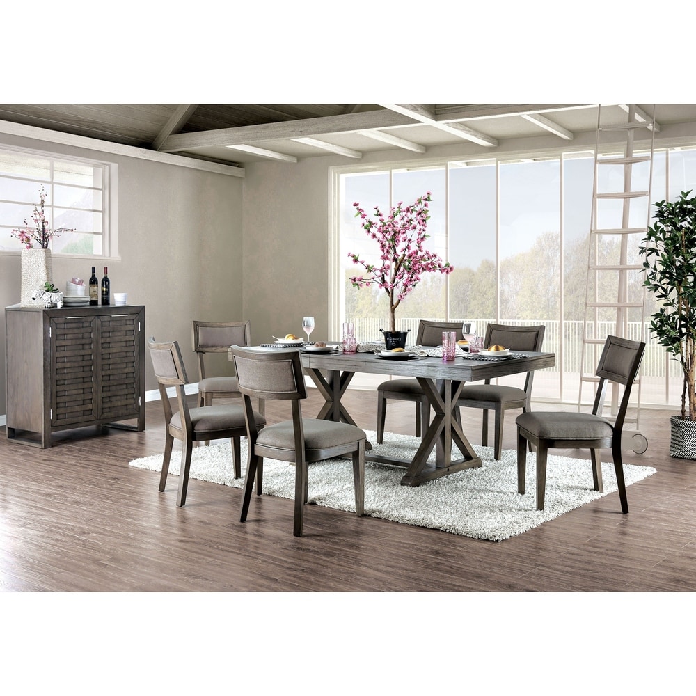 Millner Rustic Grey Solid Wood 5 Piece Expandable Dining Table Set by Furniture of America