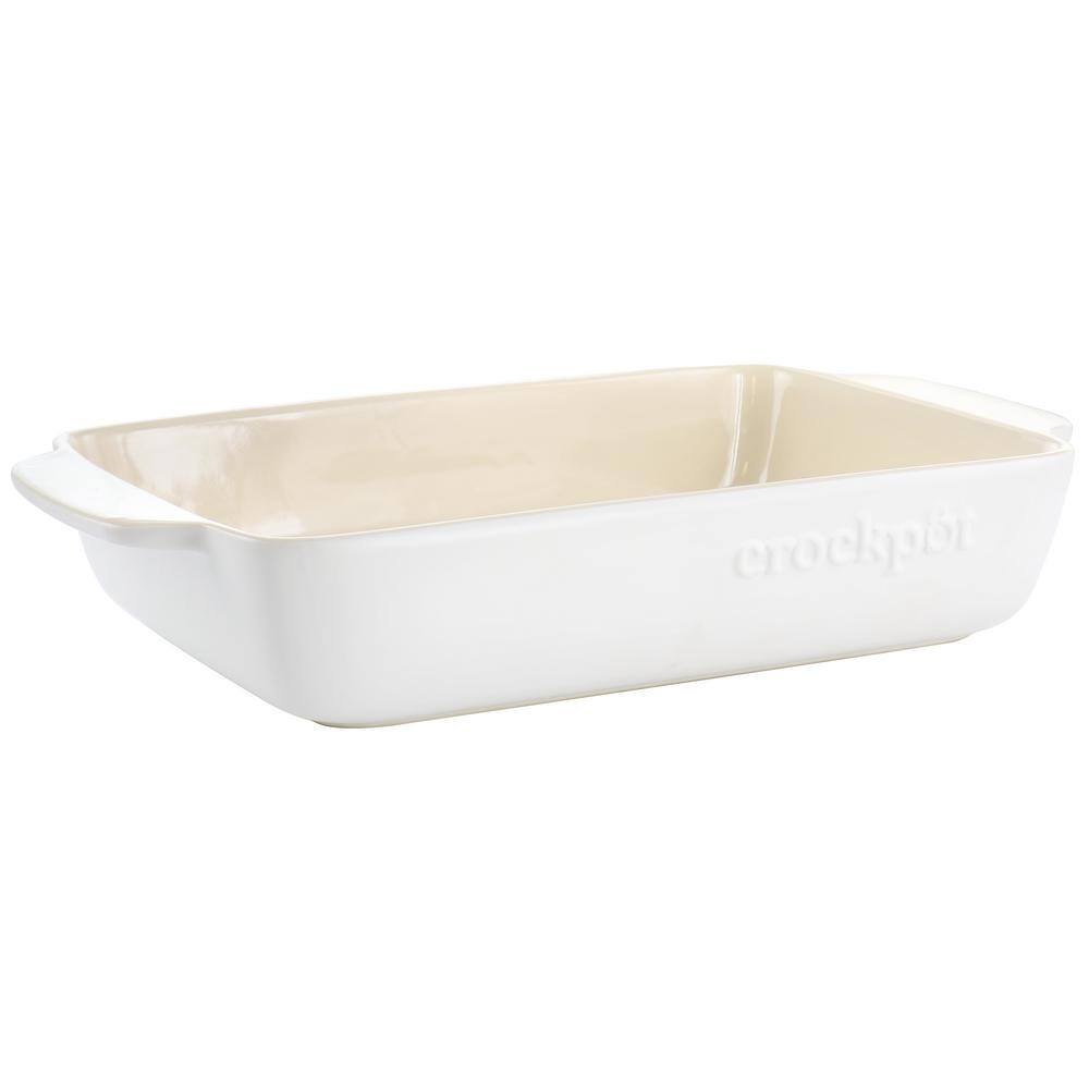 Crock-Pot Artisan 5.6 qt. Rectangular Stoneware Bake Pan in Cream 985120109M