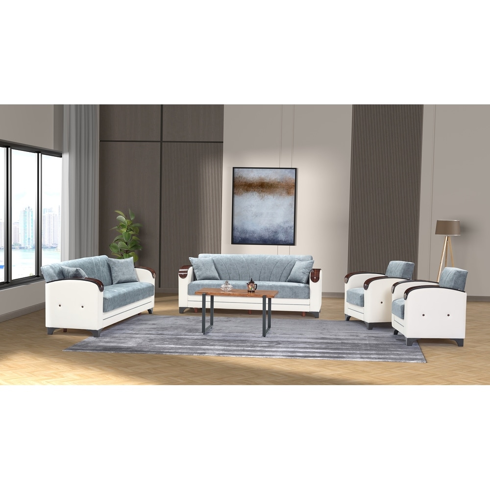 Senem Two Sofa Two Chair Living Room Set