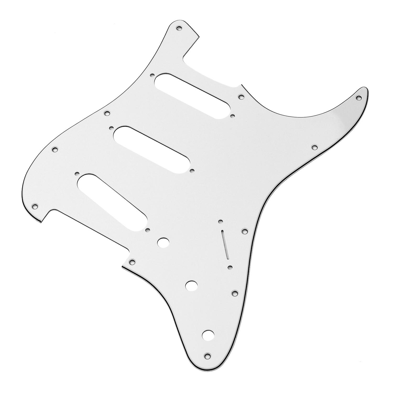 Standard 11 Hole Guitar Pickguard 3 Ply Panels Pickguard With Screws For St Guitar White