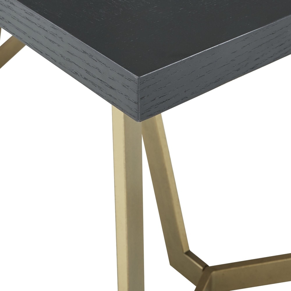 Cheyenne Black and Distressed Gold Finish Dining Set by iNSPIRE Q Modern