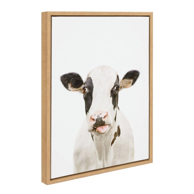 X 24 quot Sylvie Holstein Cow Portrait Framed Canvas By Amy Peterson Natural Kate amp Laurel All Things Decor