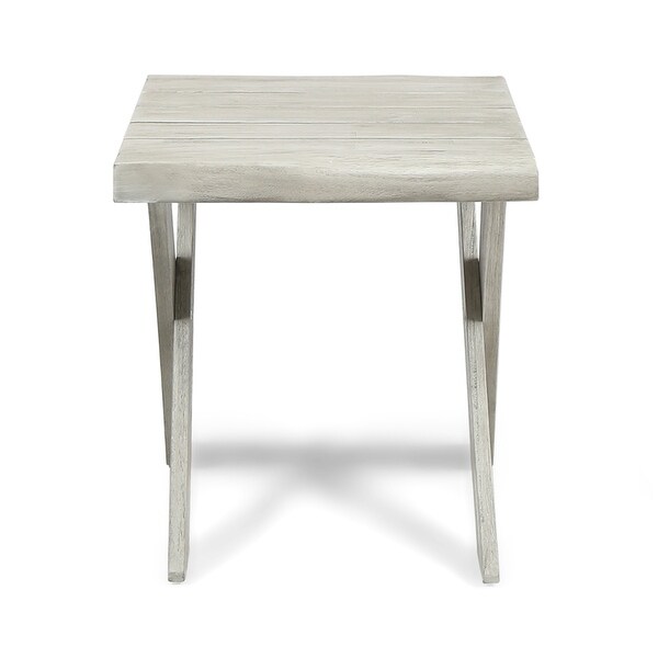 Sandblast Finished Acacia Wood Table Rusticstyle Table 18. 00 inches deep x 18. 00 inches wide x 18. 25 inches high