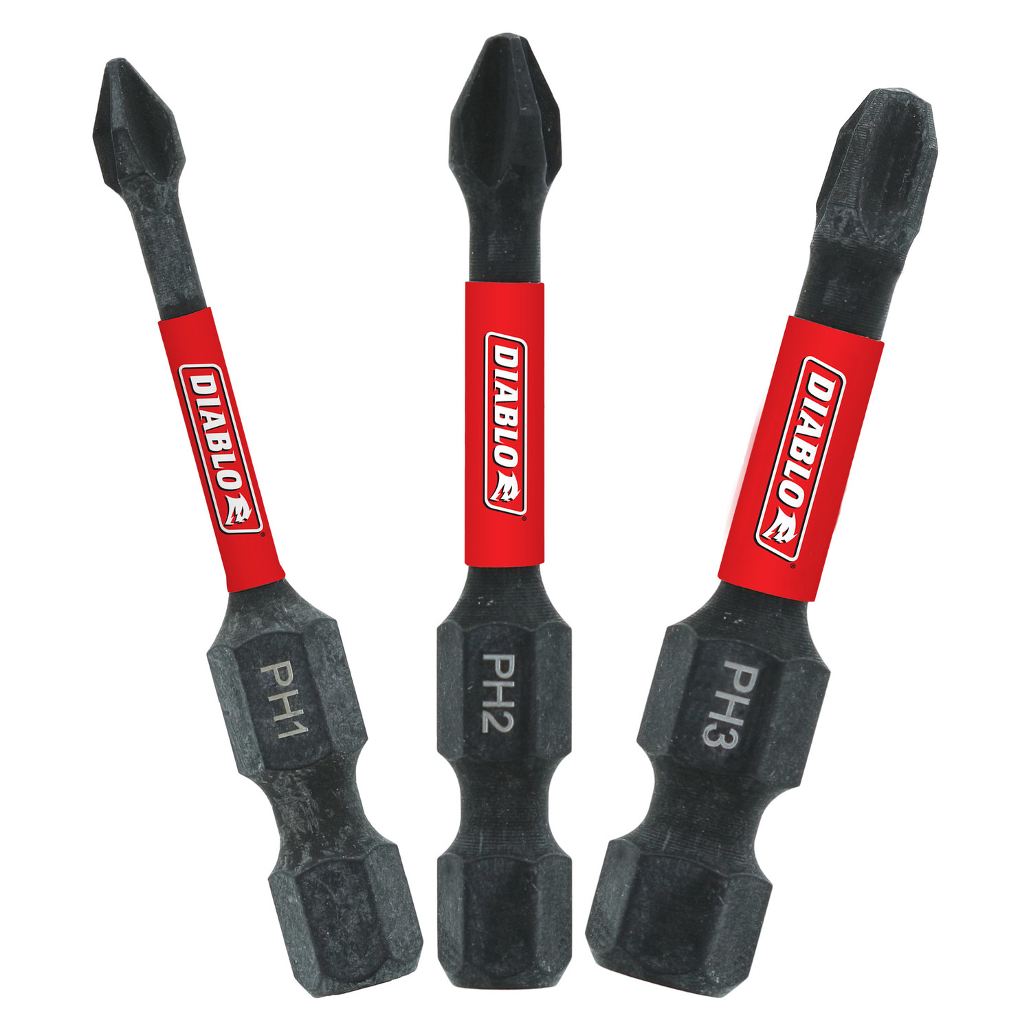 Diablo Phillips 2 in. L Drive Bit Set Black Oxide 3 pc