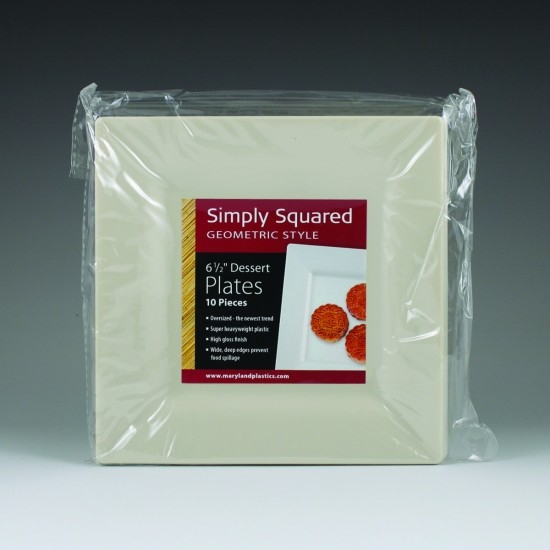 Maryland Plastics 6.5 Simply Squared Dessert Plat...