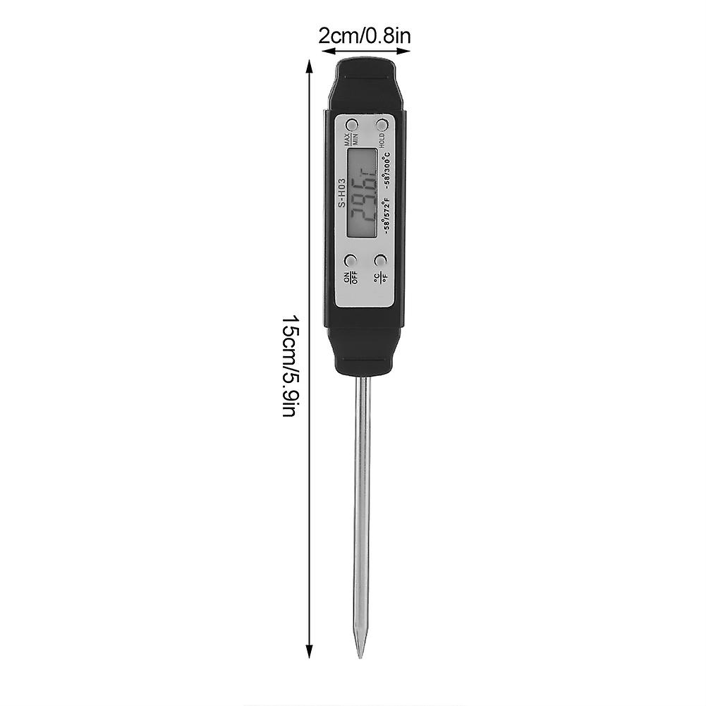 1pc Instant Reading Digital Food Thermometer Kitchen Cooking Bbq Meat Probe(black)