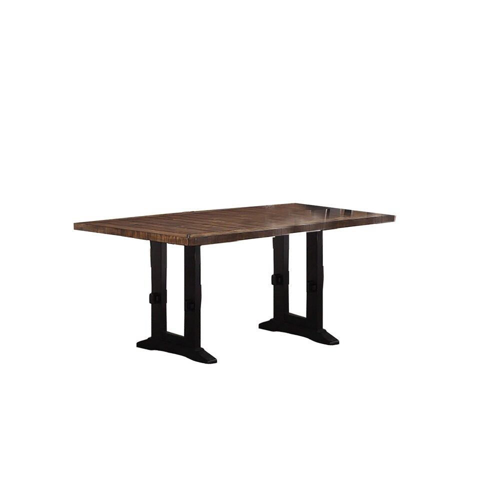 Rectangular Dining Table in Brown and Black