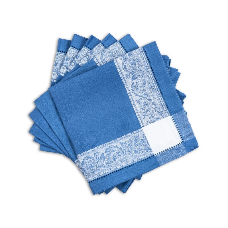 French Home Linen Set of 6 Paris Napkins   French Blue