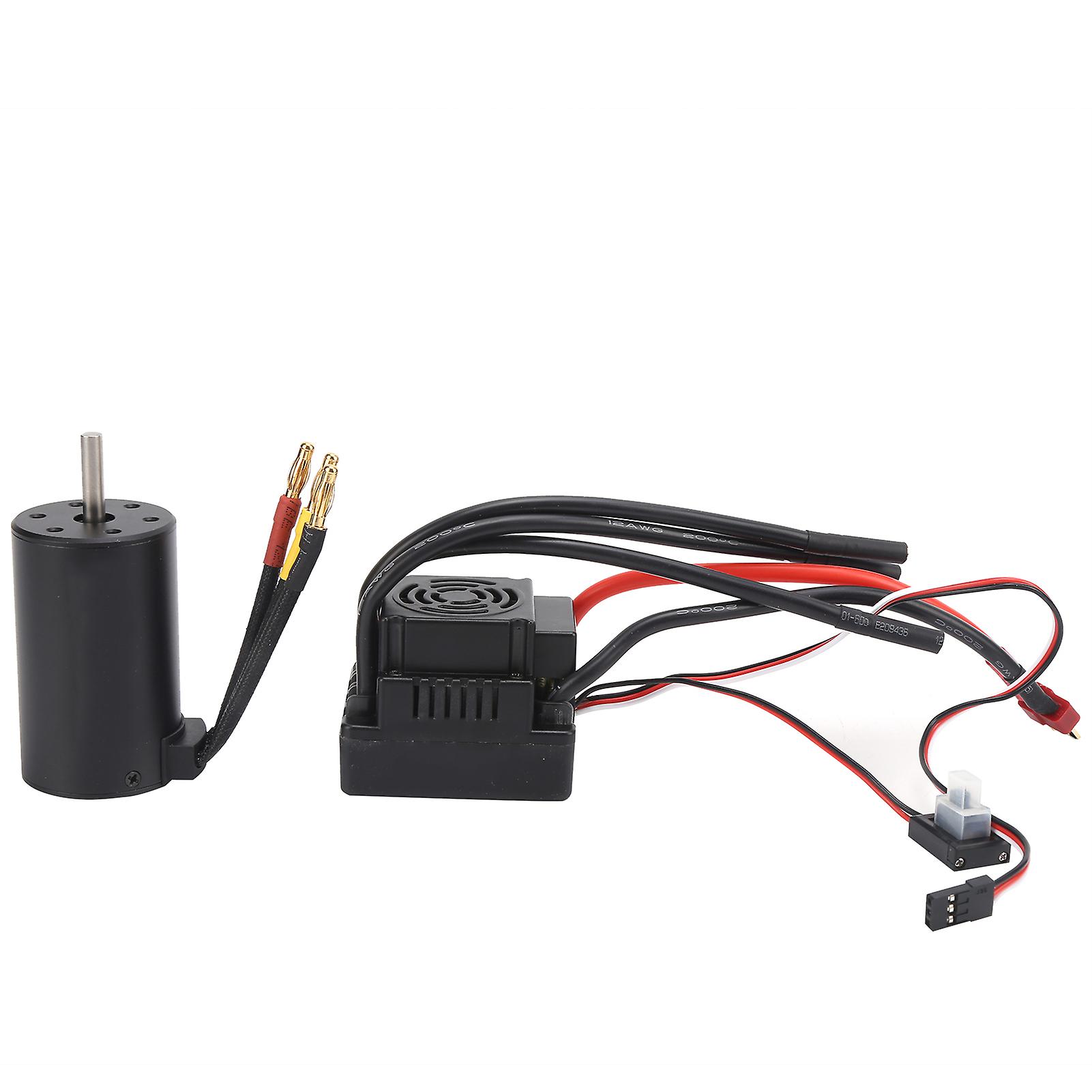 Waterproof Rc 3660 3300kv 4 Poles Brushless Motor With 80a Esc Combo Set For 1/8 Rc Car