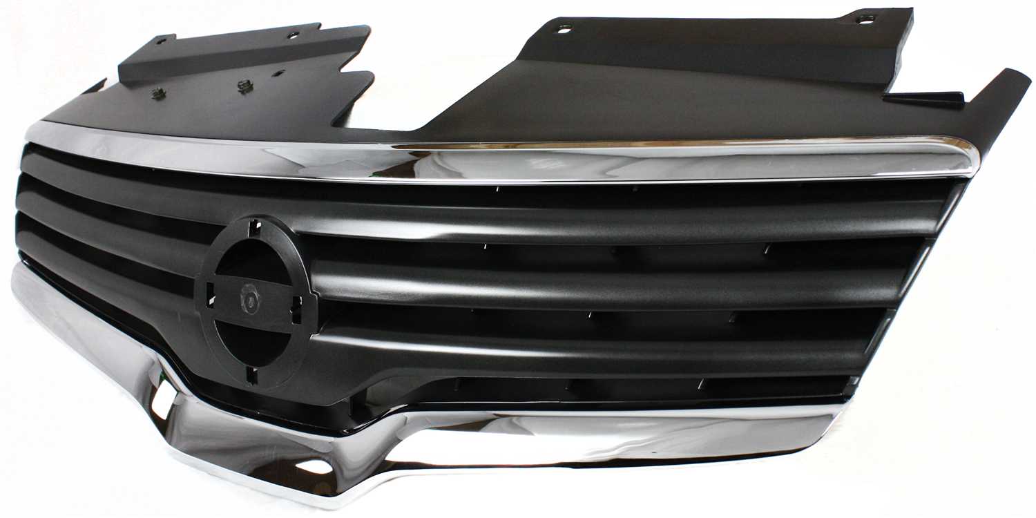 Grille Assembly Compatible With 2007-2009 Nissan Altima Sedan Chrome Shell with Painted Dark Gray Insert CAPA Certified