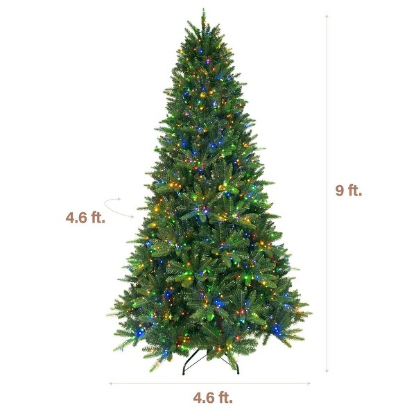 Fraser Hill Farm 9ft. York Pine Artificial Christmas Tree with Multicolor Color Changing 3MM LED Lights