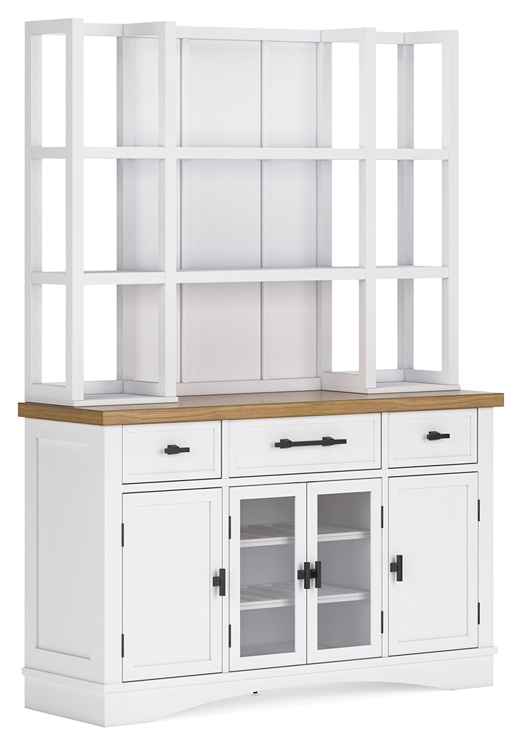 (Online Special Price) Ashbryn White/Natural Dining Server and Hutch