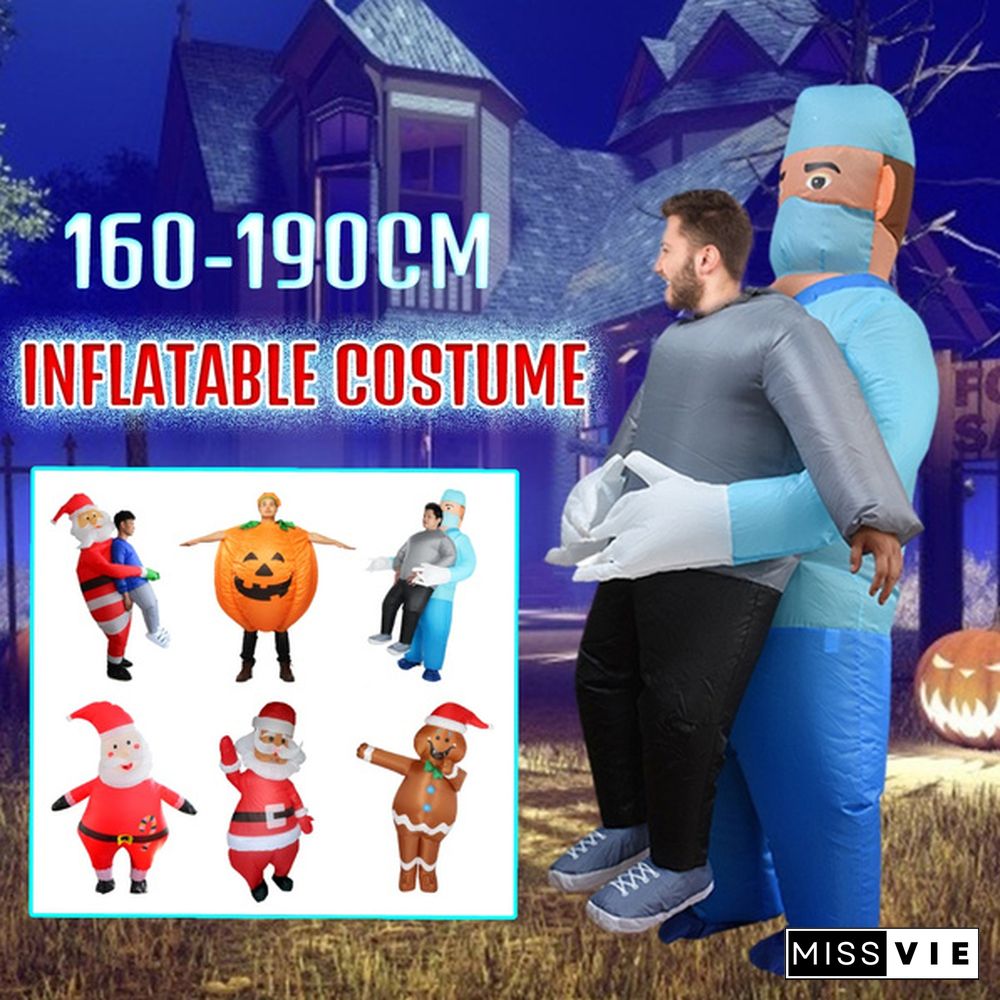 Inflatable Santa Gingerbread Man Pumpkin Doctor Costumes for Kids Adult Fancy Dress Suit Halloween Christmas Carnival Party Men Women Boys Girls Outfit