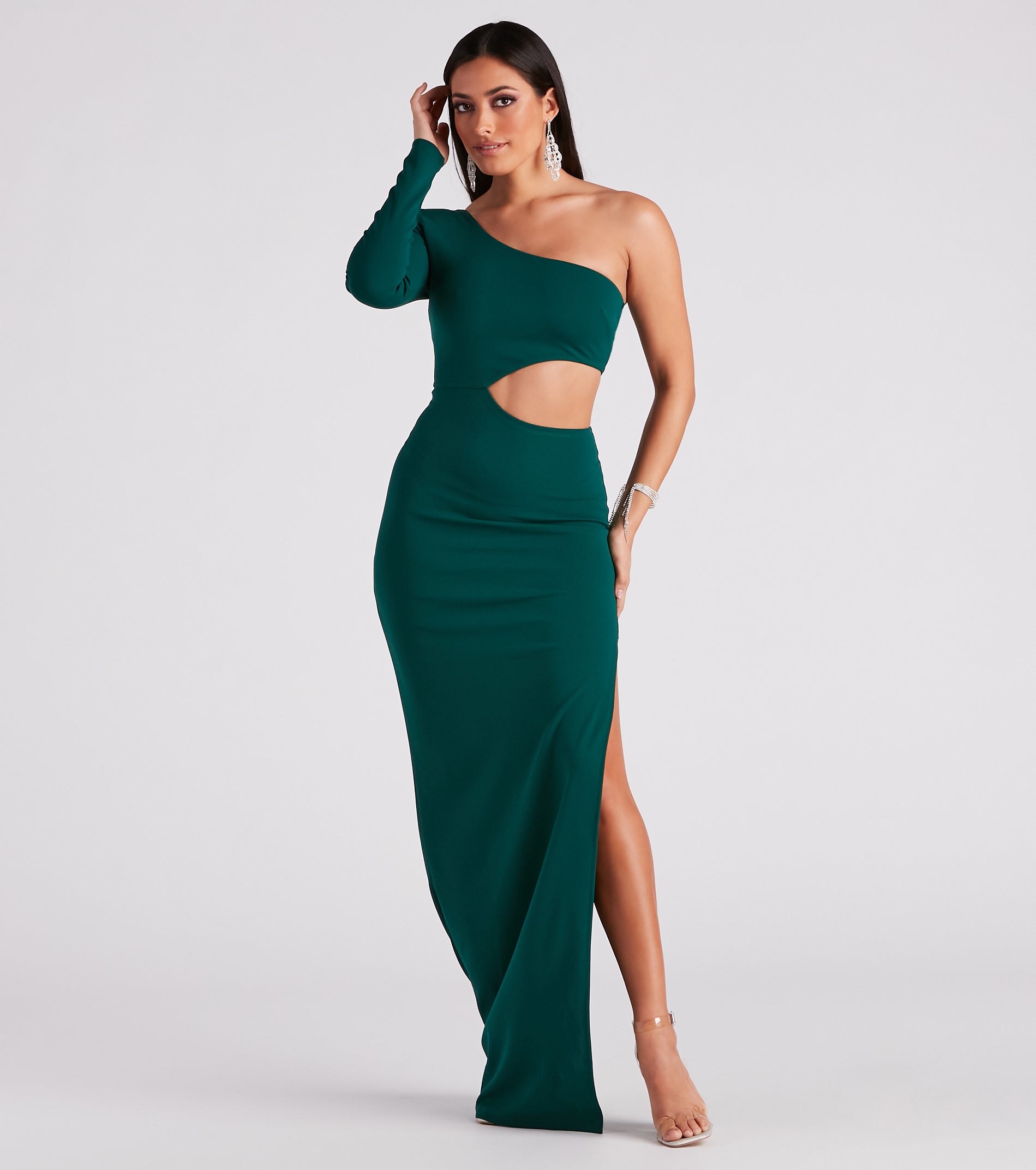 Carrie Formal Crepe Long Dress