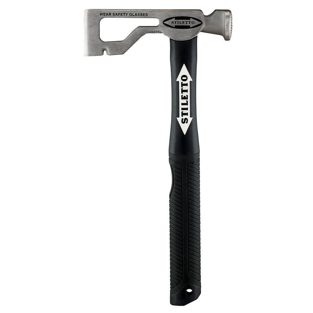 MW Drywall Axe Fiberglass Hammer with 13 in. Handle with 12 in. Titanium Clawbar Nail Puller with Dimpler DRYAXE9-F-TICLW12