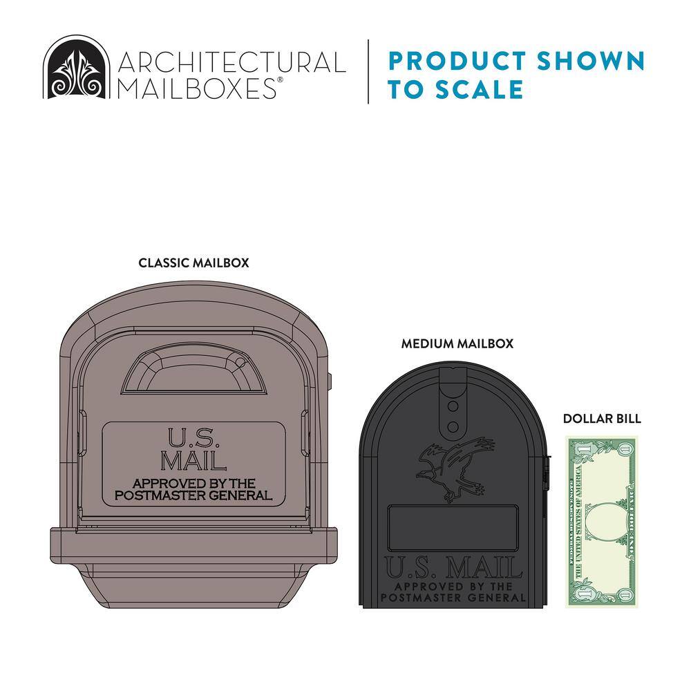 Architectural Mailboxes Classic Mocha Medium Plastic All-in-One Mailbox and Post Combo GCL100MAM