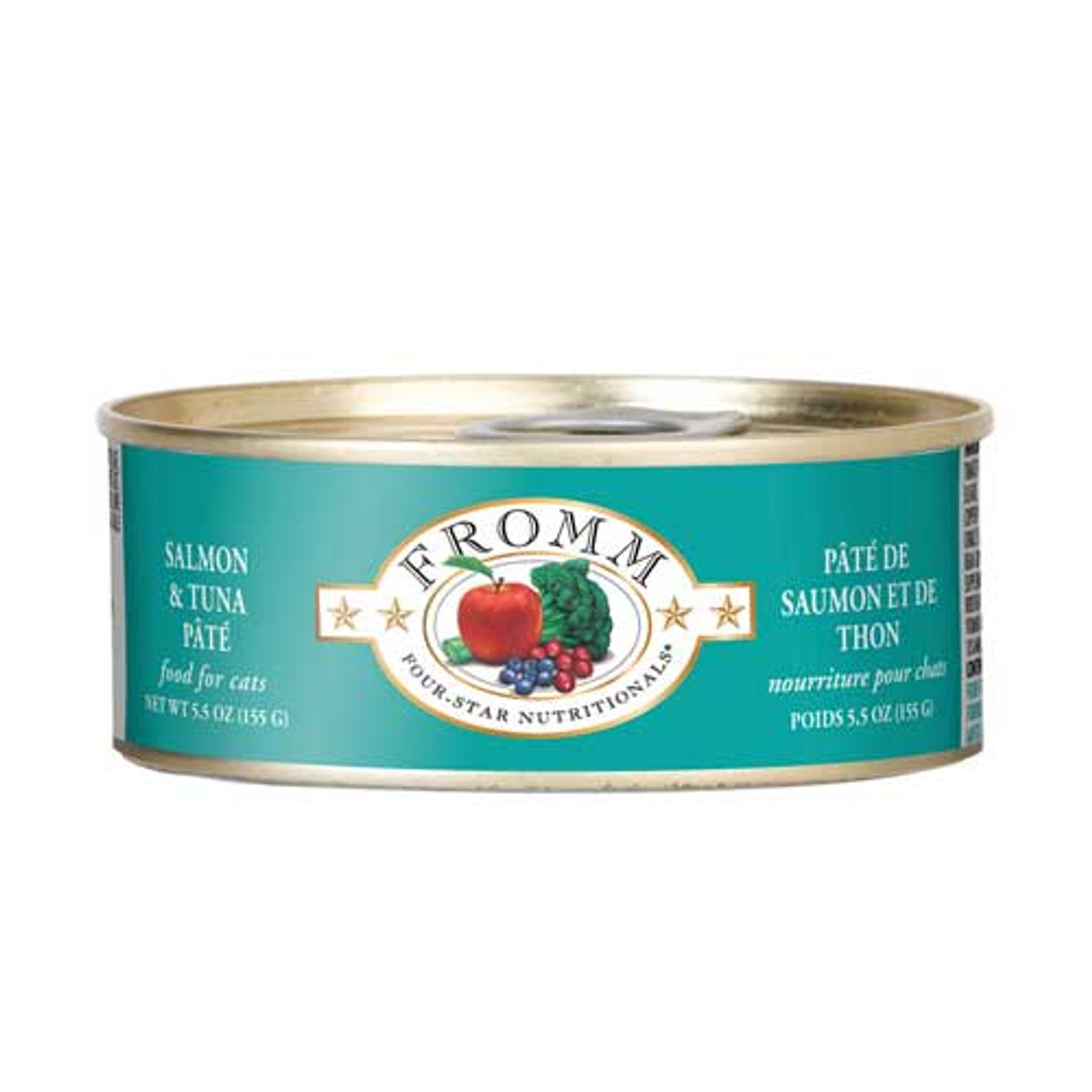 Fromm Four-Star Salmon and Tuna Pate Canned Cat Food， 5.5 Oz.