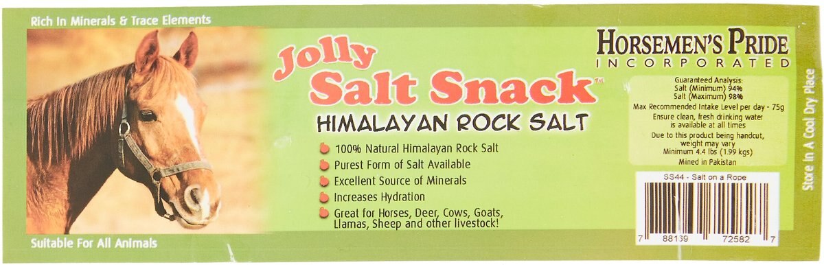 Horsemen's Pride All-Natural Himalayan Salt on a Rope Salt Block Horse Treat