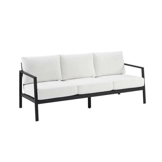 Linon Lark Aluminum Three Seater Sofa White