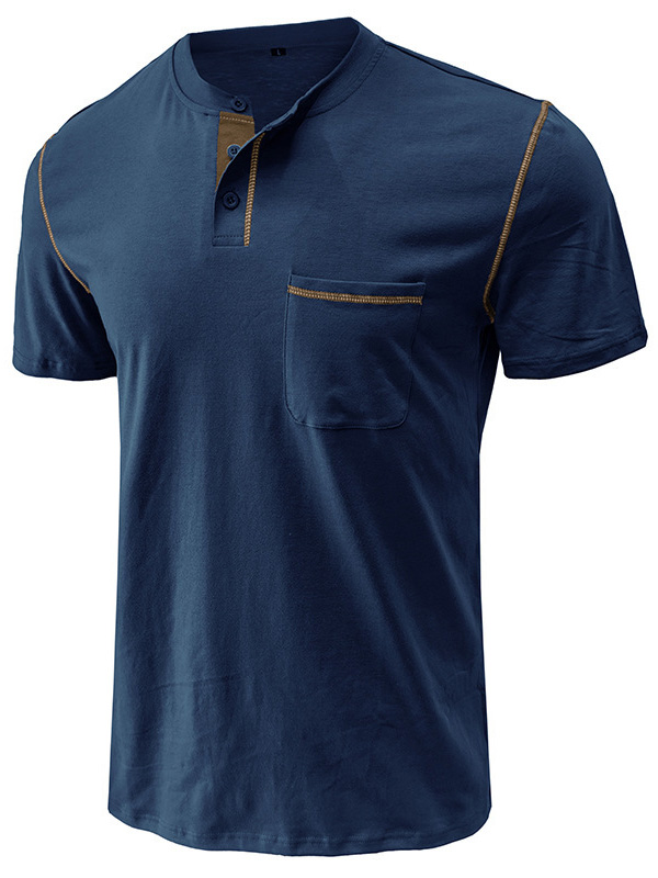 Men's Fashion Cotton Short Sleeve Henley Shirt