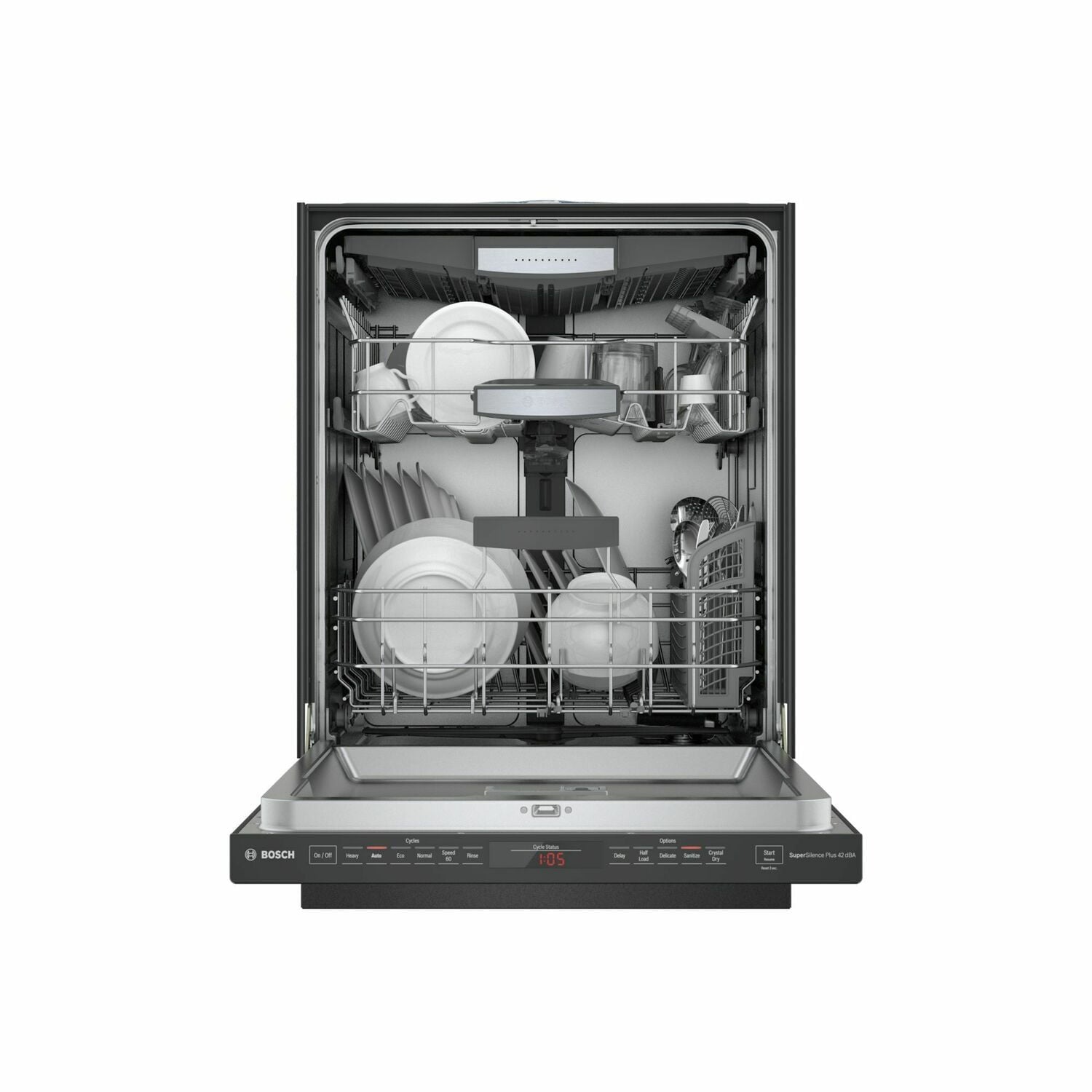 Bosch SHPM78Z54N 800 Series Dishwasher 24'' Black Stainless Steel Shpm78Z54N