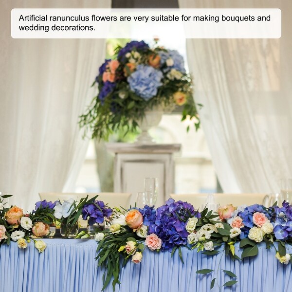 Artificial Ranunculus Flowers，18pcs Faux Silk Flower for Wedding