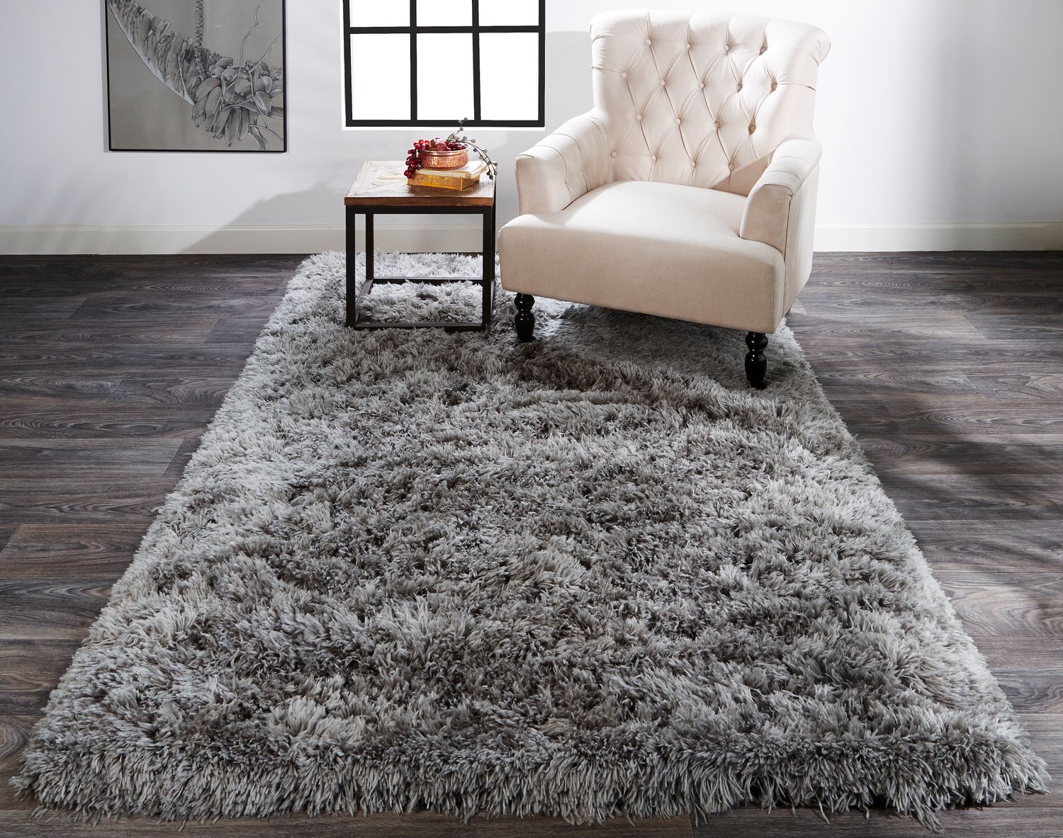 Roux Hand Tufted Ether and Light Gray Rug by BD Fine