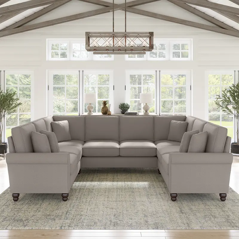 Hudson Beige U Shaped Sectional - Bush Furniture