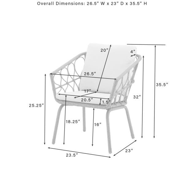 Juniper 3Pc Indoor/Outdoor Wicker Bistro Set