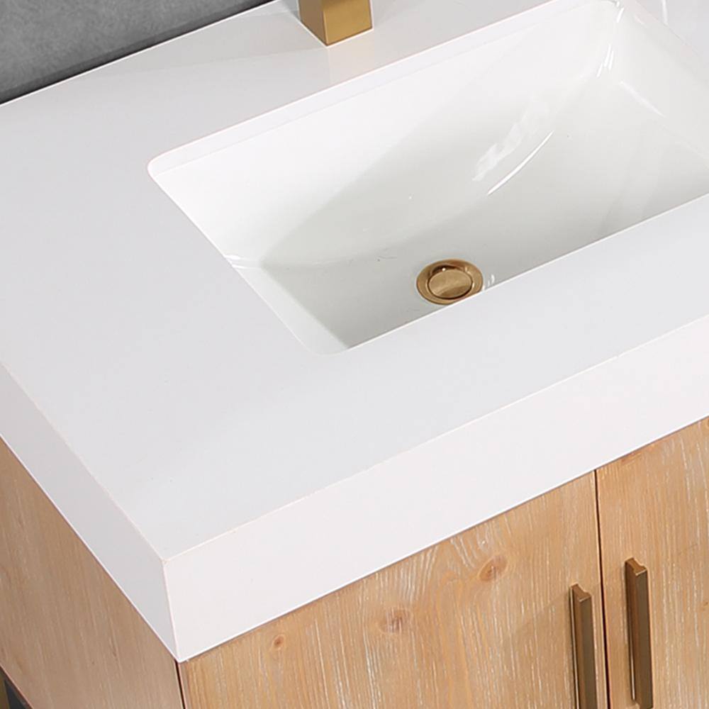 Altair Bianco 72 in. W x 22 in. D x 34 in . H Double Sink Bath Vanity in Light Brown with White Composite Stone Top 552072G-LB-WH-NM