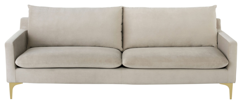 Anders Nude Fabric Triple Seat Sofa  Hgsc568   Midcentury   Sofas   by Kolibri Decor  Houzz