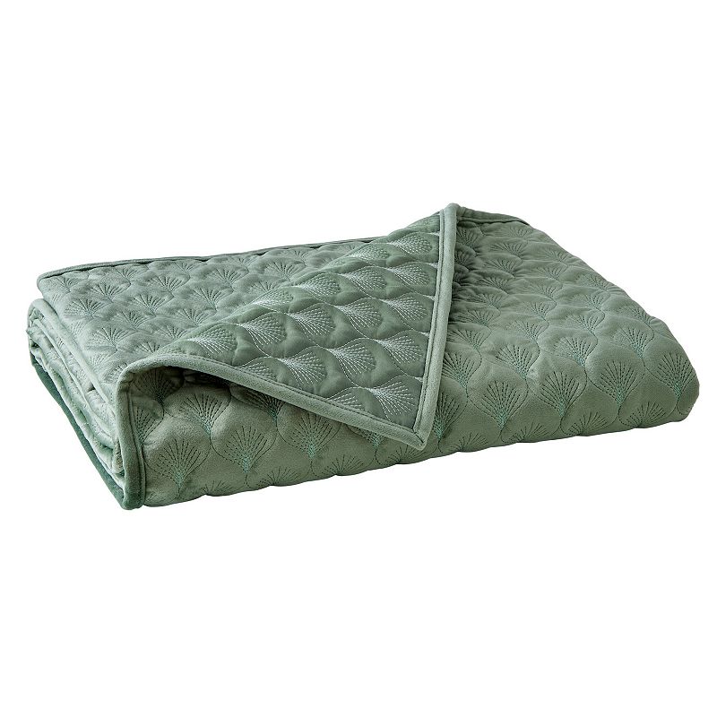 Levtex Home Birch Hill Merano Velvet Sea Spray Quilted Throw