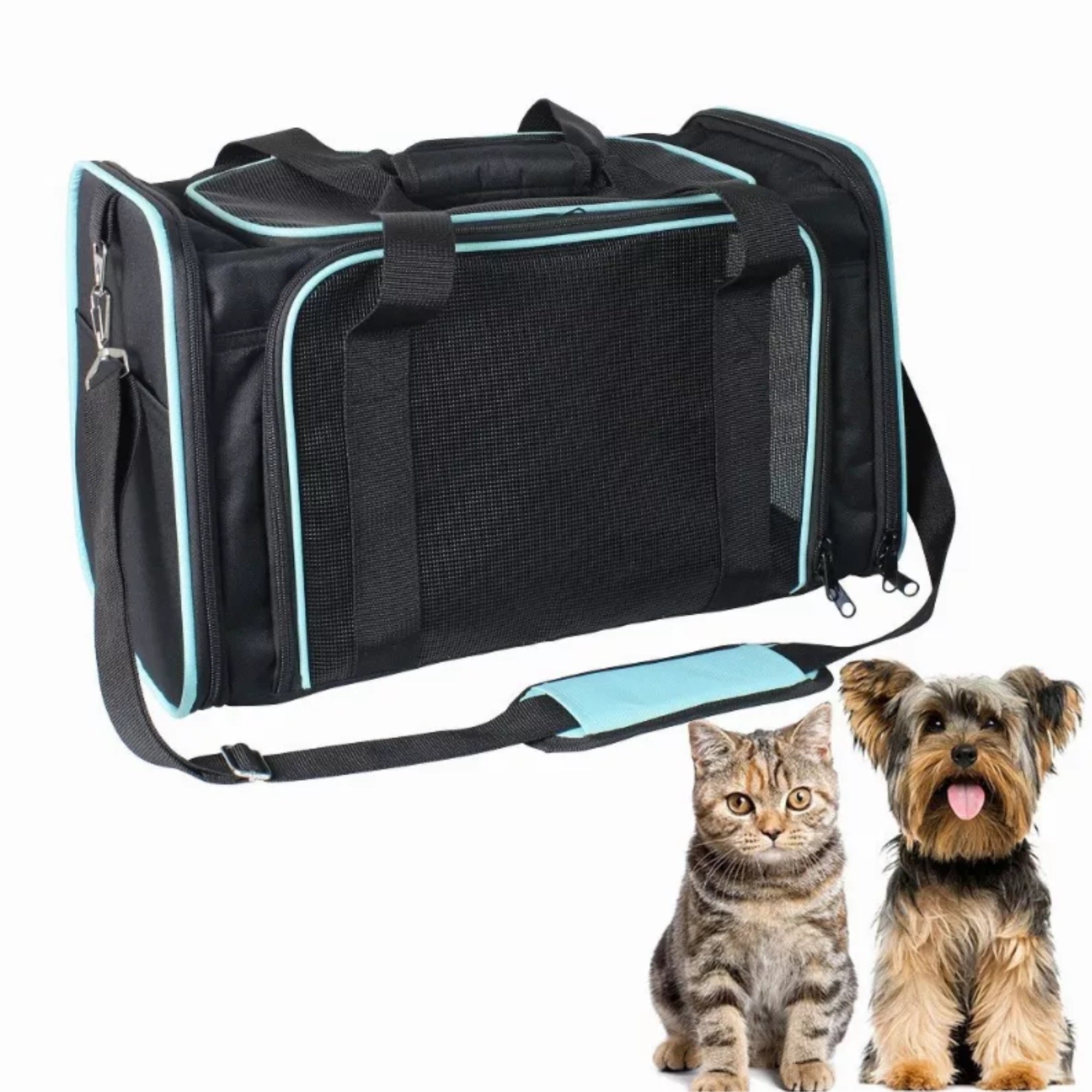 GOOPAWS Soft-Sided Kennel Pet Carrier for Small Dogs， Cats， Puppy， Airline Approved Cat Carriers Dog Carrier Collapsible， Travel Handbag and Car Seat