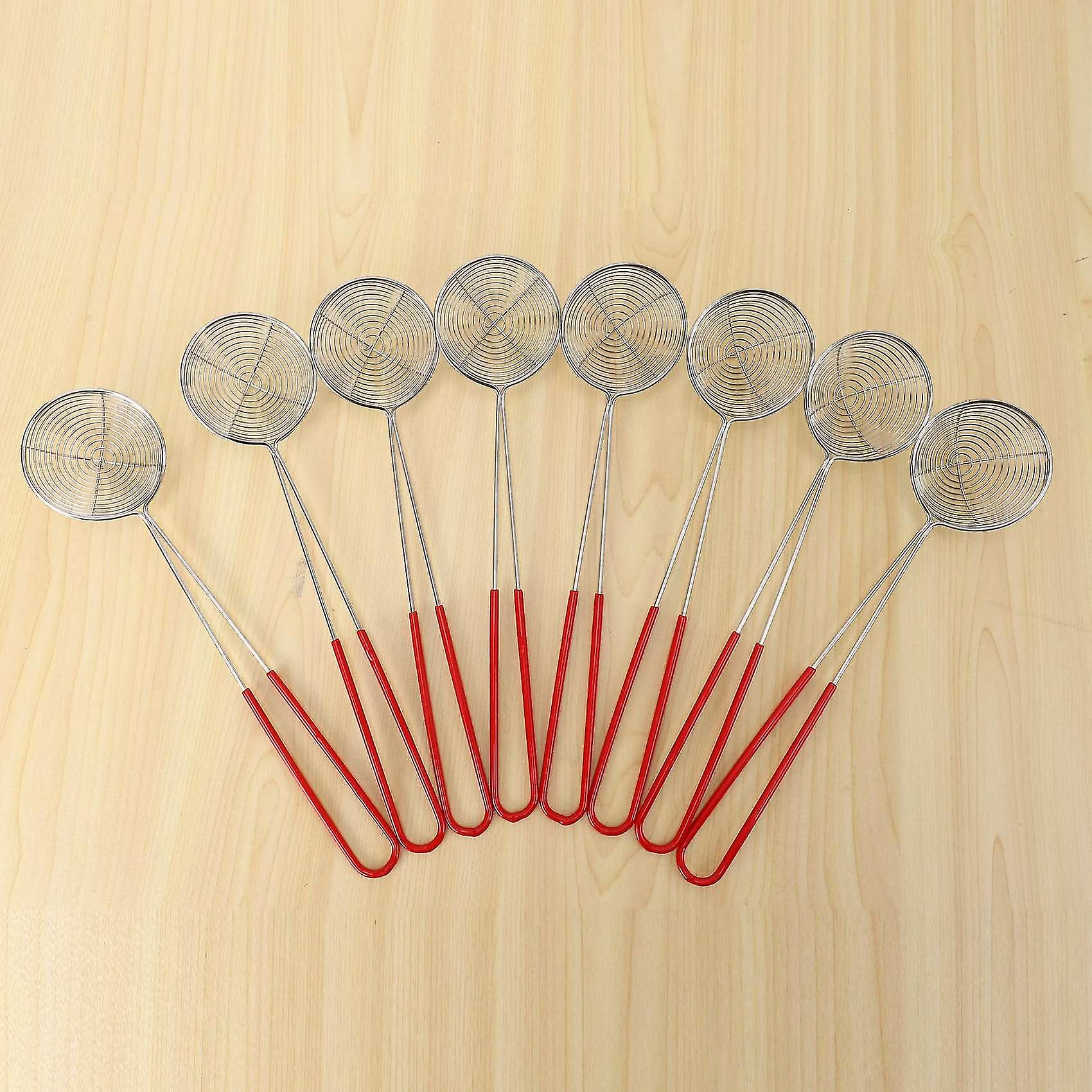 8 Pieces Stainless Steel Spider Strainer Spoon Small Wire Skimmer Colander For Hot Pot， Tortellini