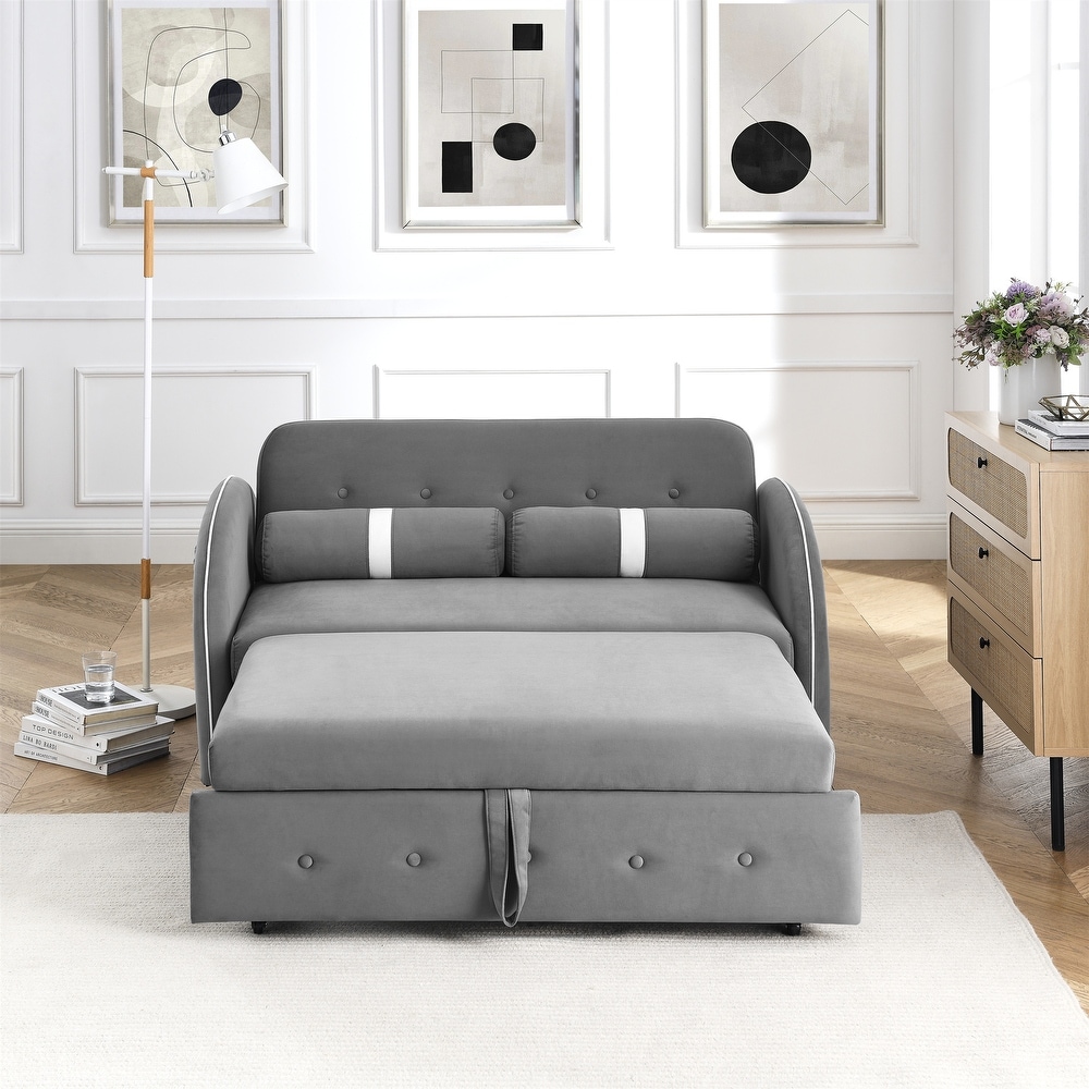 Pull Out Sleep Sofa Bed Loveseats Sofa Couch Adjsutable Backrest