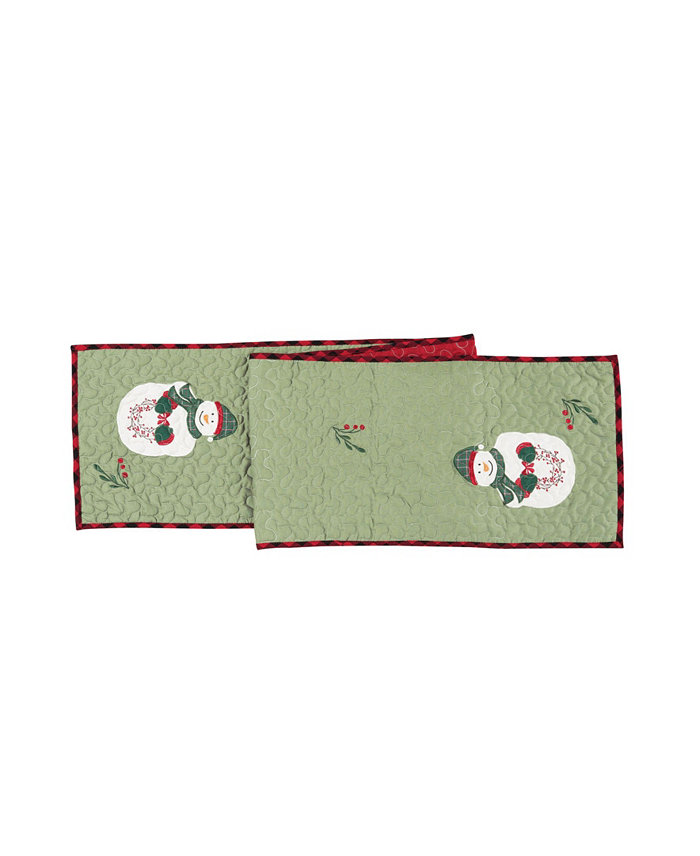 CandF Home Holly Snowman Table Runner