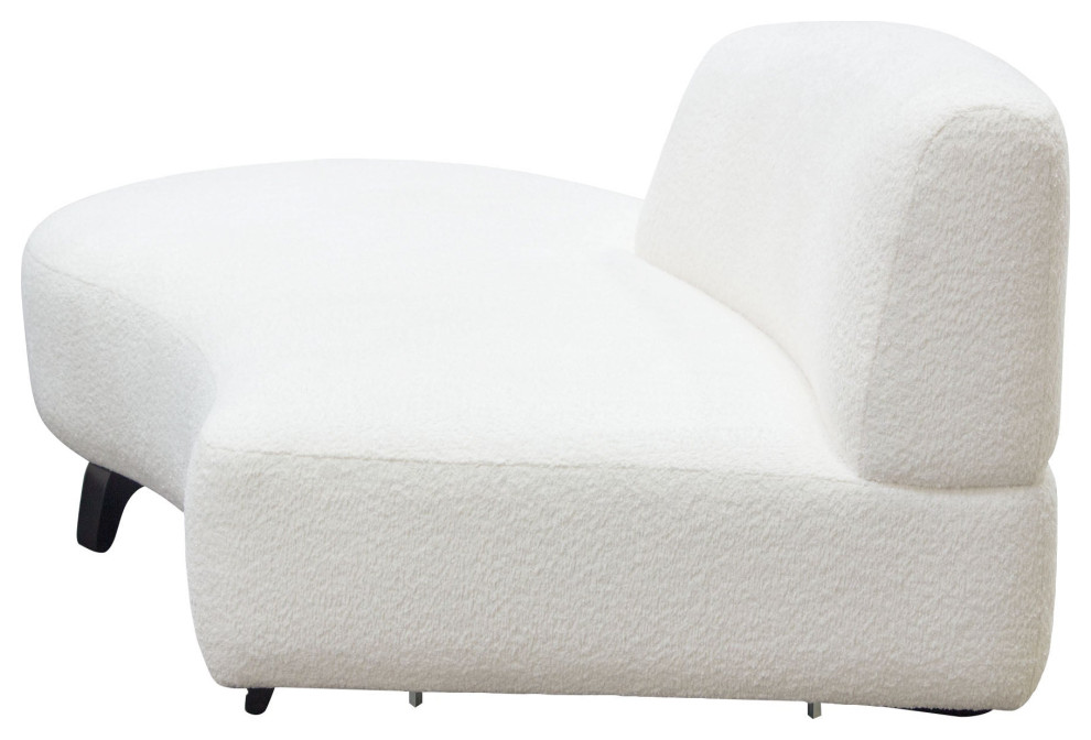 Vesper Curved Armless Left Chaise  White   Transitional   Indoor Chaise Lounge Chairs   by AMOC  Houzz