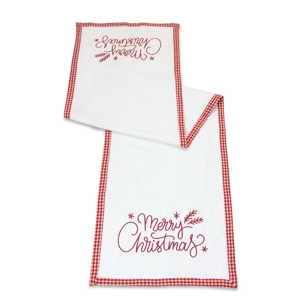 Merry Christmas Embroidered Table Runner 59L